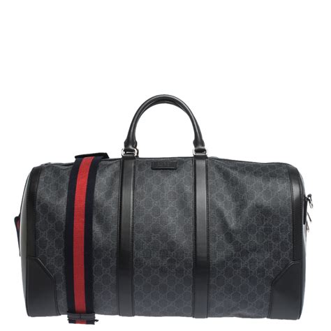 black gucci duffle bag|gucci duffle bag with wheels.